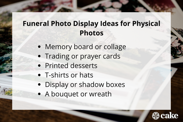 Funeral photo display ideas for physical photos